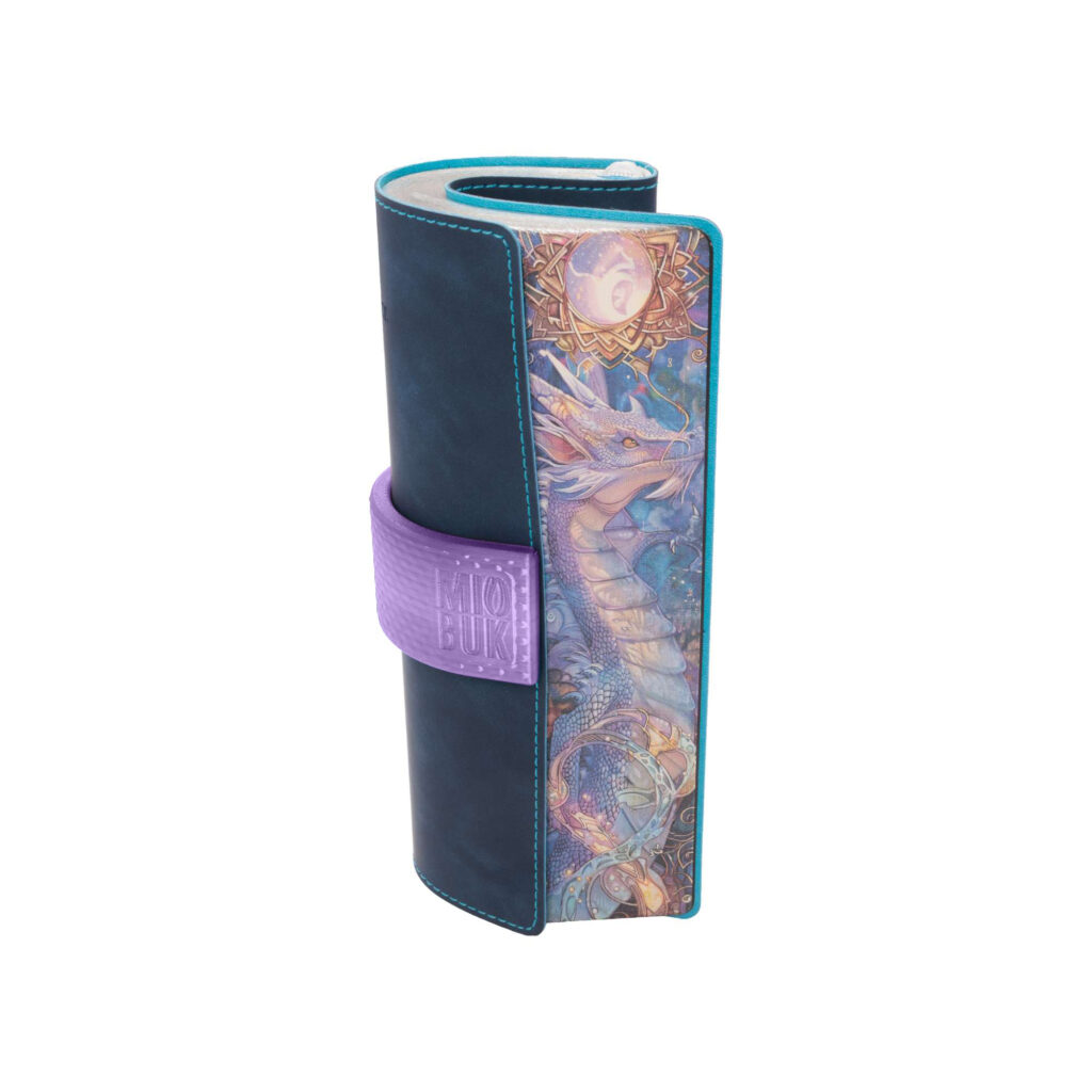 Taccuino Perseverance della Collezione Inner Echo con il MIOBUK® Ring Punti blu-viola applicato, illustrazione lato A