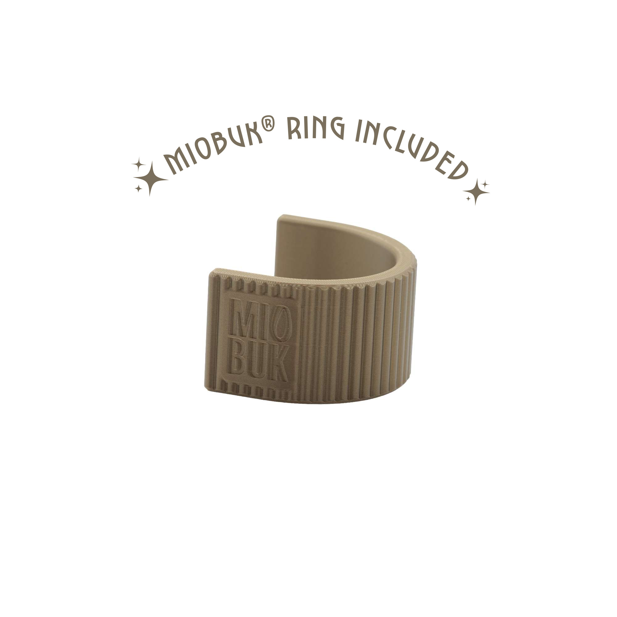 MIOBUK® Ring in finitura Righe Verticali Bronzo, incluso nella confezione del taccuino