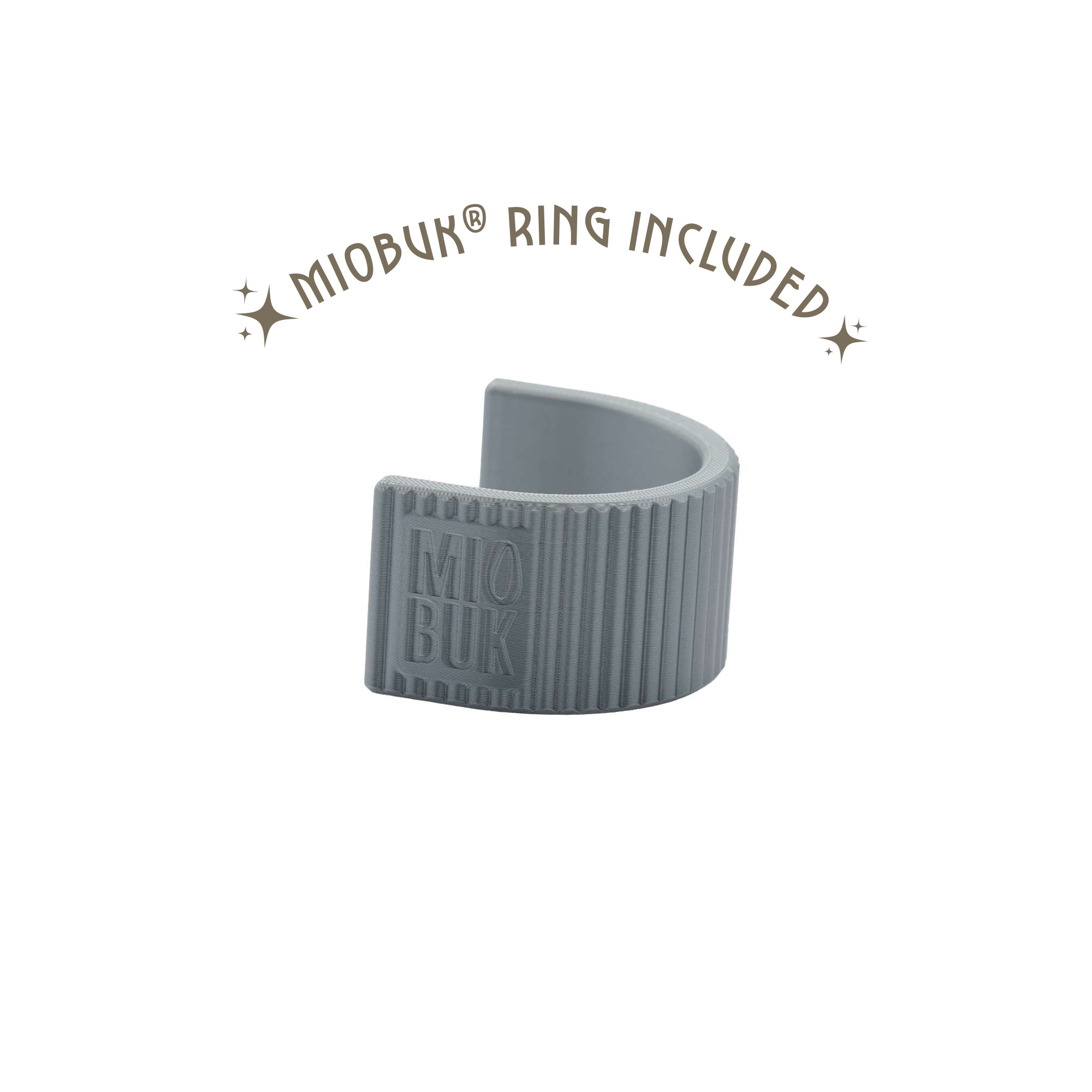 MIOBUK® Ring in finitura Righe Verticali Argento, incluso nella confezione del taccuino