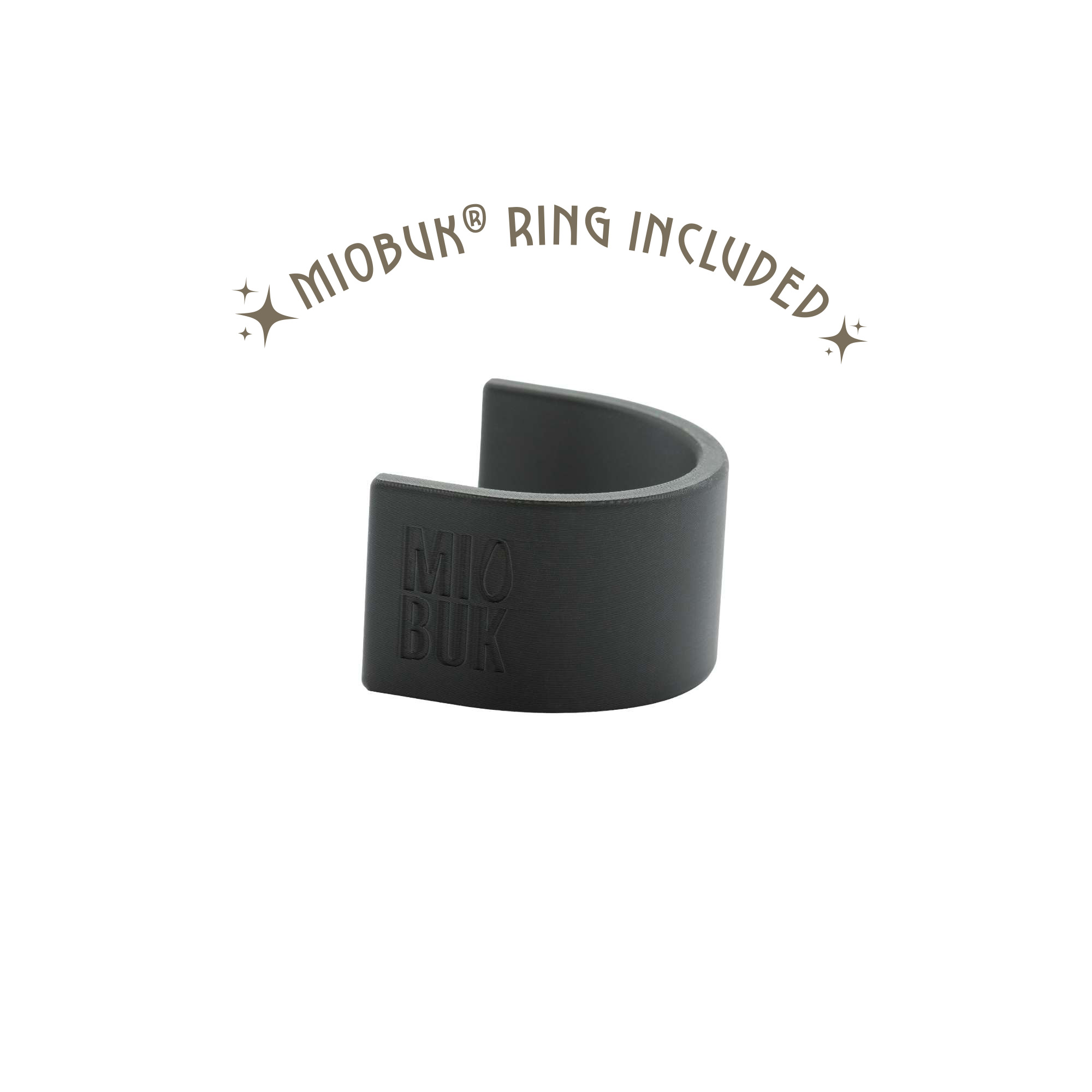 MIOBUK® Ring in finitura Liscio Nero, incluso nella confezione del taccuino
